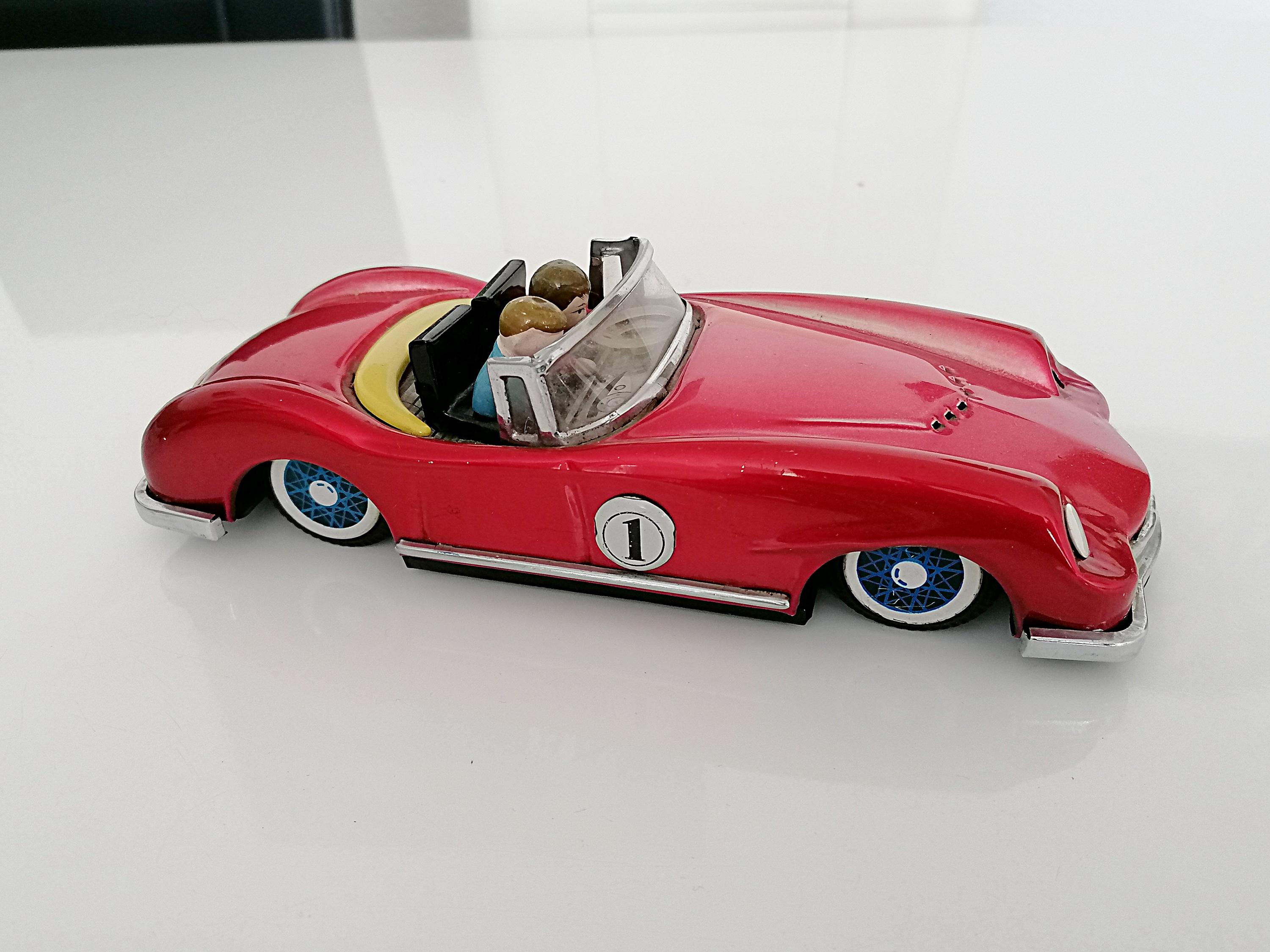 Vintage Tin Toy Car MF 763 Racing Car | Red Convertible 1960s/70s