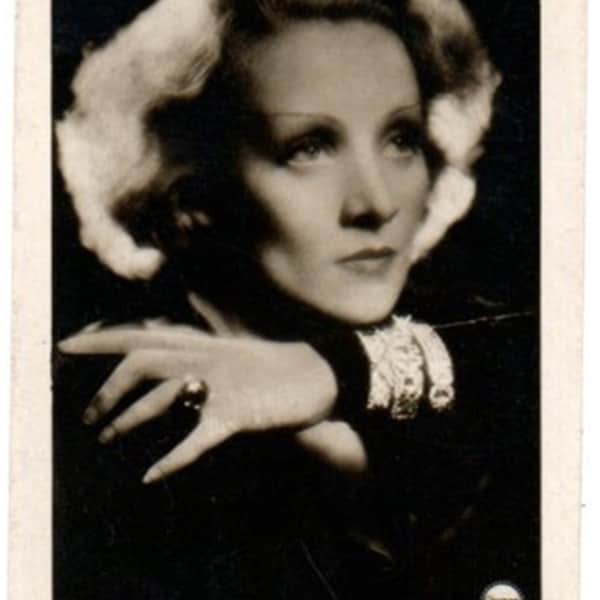 Marlene Dietrich Vintage von 1933 Sammelbild Schauspielerin Film Movie Star USA Hollywood Trading Cards Sticker Altes Foto Bild Jasmatzi