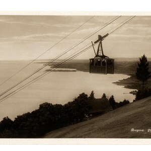 Cartão postal vintage Bregenz Pfänderbahn Vorarlberg de 1930 Áustria Cartão postal antigo AK
