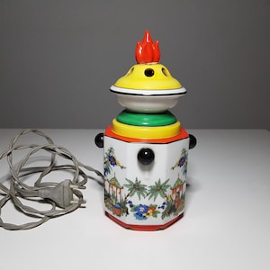 Vintage DDR smoke eater porcelain 1970s lamp table lamp light GDR Germany