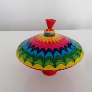 LBZ Zirndorf humming top 1960s Made in Western Germany Vintage tin spinning top Tin toy Humming Top toy