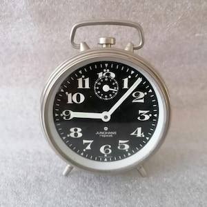Vintage alarm clock Junghans Repeat clock table clock travel alarm clock Germany Alarm Clock