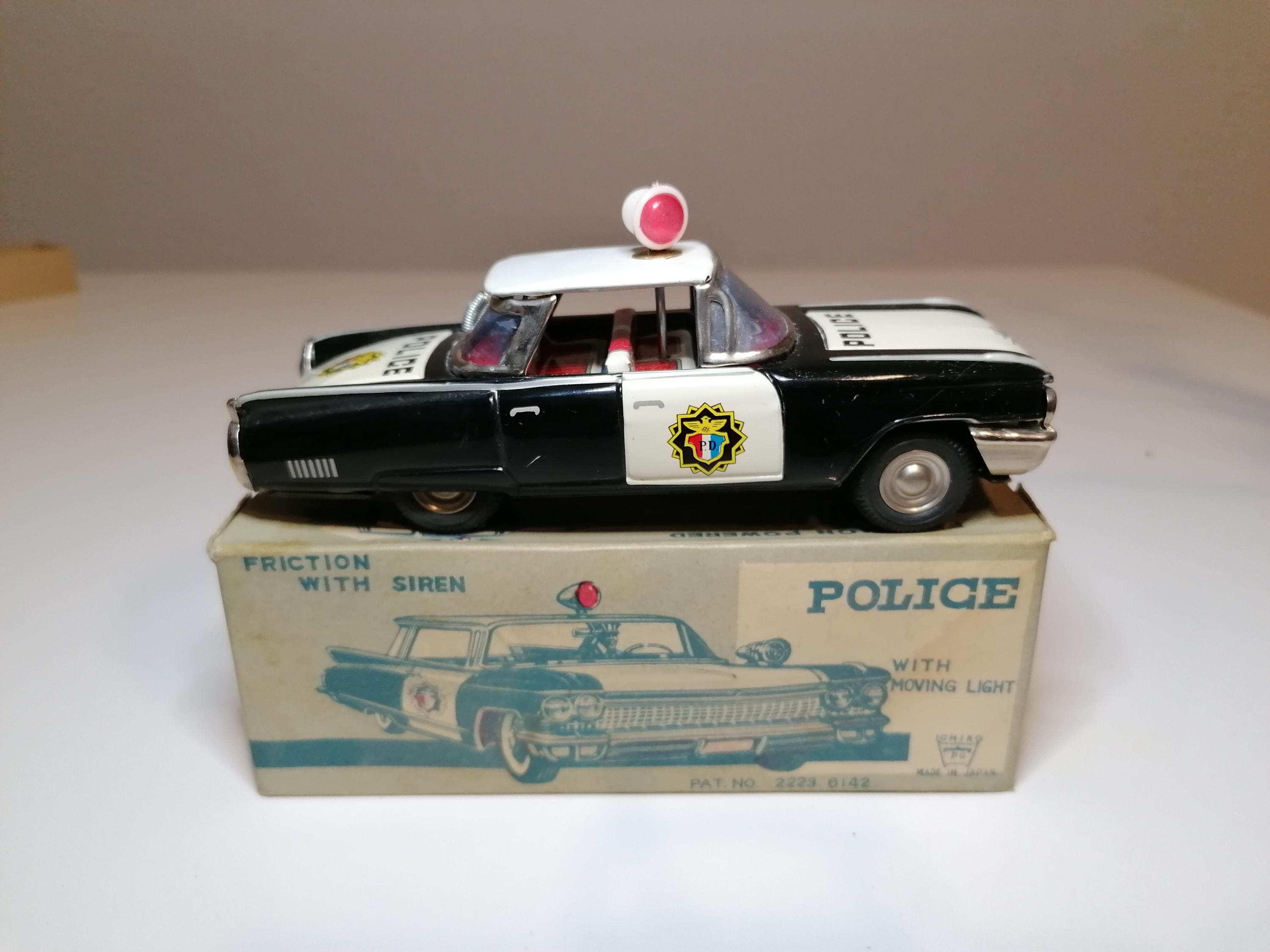 Tin Toy Police Car - Etsy
