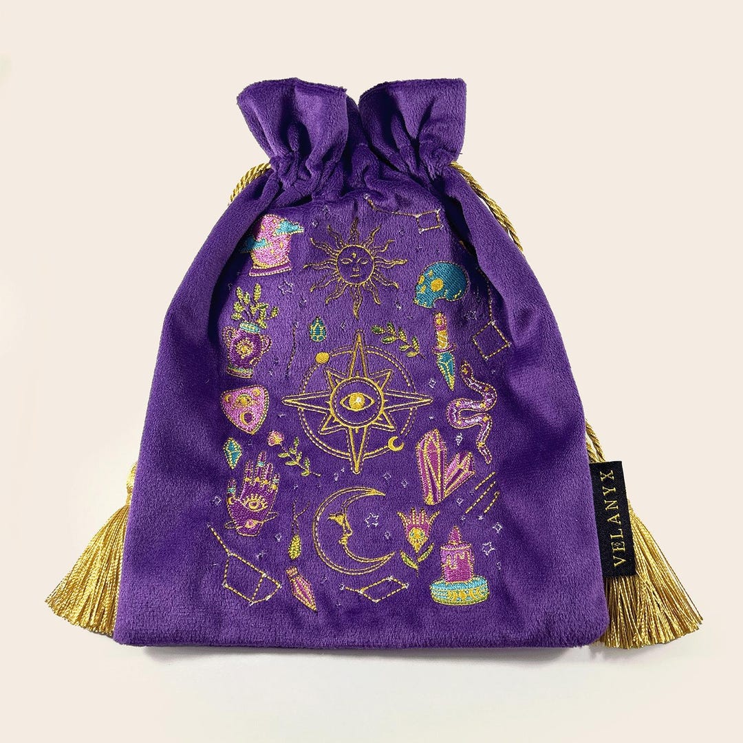 Tarot Card Pouch: Witchy Purple Crystal Bag - Etsy