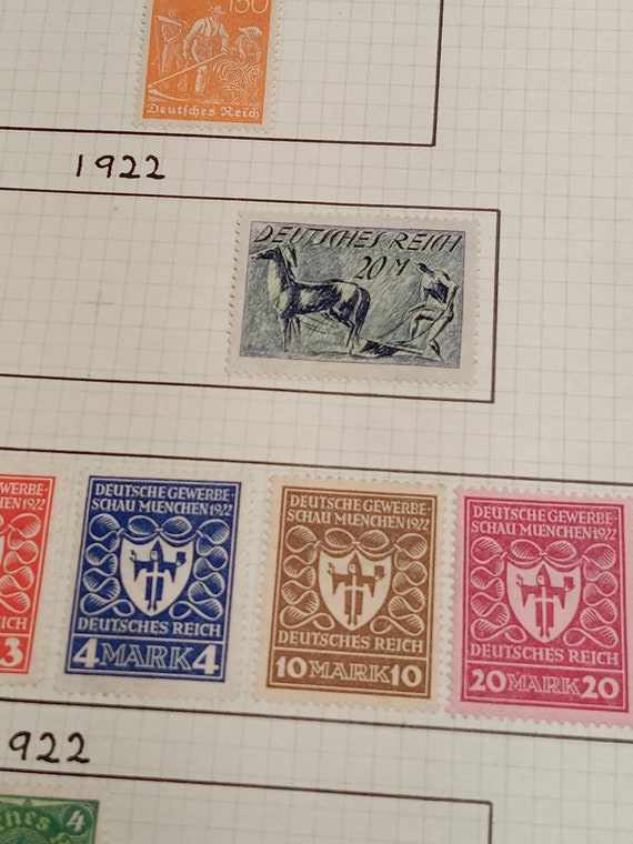 日本の古切手　美しいドイツ　16枚 ドイツのコレクションページ切手 1922 - Etsy 日本