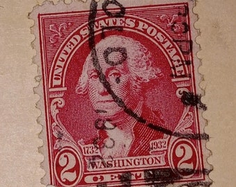 Vintage George Washington 2 Cent Red Stamp 1922-1934 - Etsy