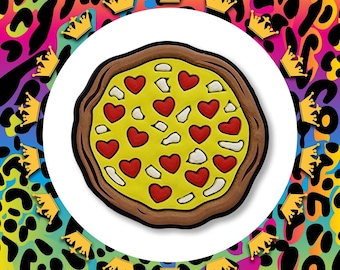 Super Cute Love Heart Topping Pizza Charm To Fit Crocs/Clogs - Food