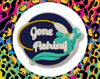 Gone Fishing Croc Charm: 3D PVC Clog Decoration