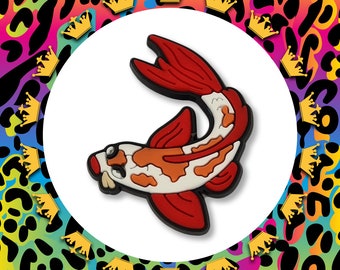 3D Koi Carp Croc Charm: Pretty Clog Decoration