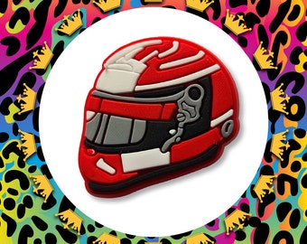 Racing - Car Drift F1 Red HELMET MOTORCYCLE Charm To Fit Crocs/Clogs - 3D