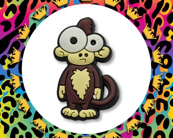 Funny Wide Eyed Monkey Croc Charm - PVC