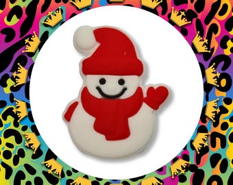 Christmas Snowman Croc Charm: Festive Winter Clog Decoration