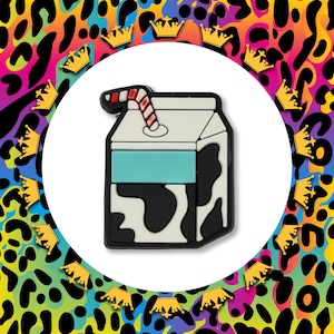 SUPER CUTE Cow Milk Carton Drink Charm To Fit Crocs/Clogs - 3D - PRETTY - Food