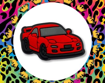 Jdm - Car Drift - Red Mazda RX-7 RX7 Charm To Fit Crocs/Clogs - 3D - Cruise