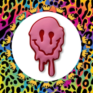 Super Cute Pink Creepy Melting Smiling Face Smiley Charm To Fit Crocs/Clogs