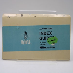 HyTone Blestab Mead Guías de índice alfabético 5x8 Divisores de archivos 63-5450 Vtg