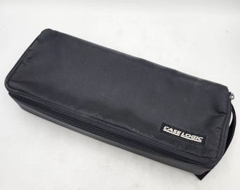 Case Logic Black CL15 Nylon 15 Cassette Storage Case With Zipper Closure Handle