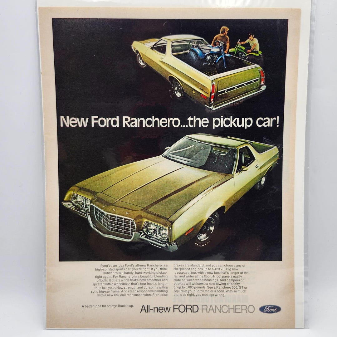 Vintage 1972 Ford Ranchero LIFE Magazine Print Ad the Pickup Car - Etsy