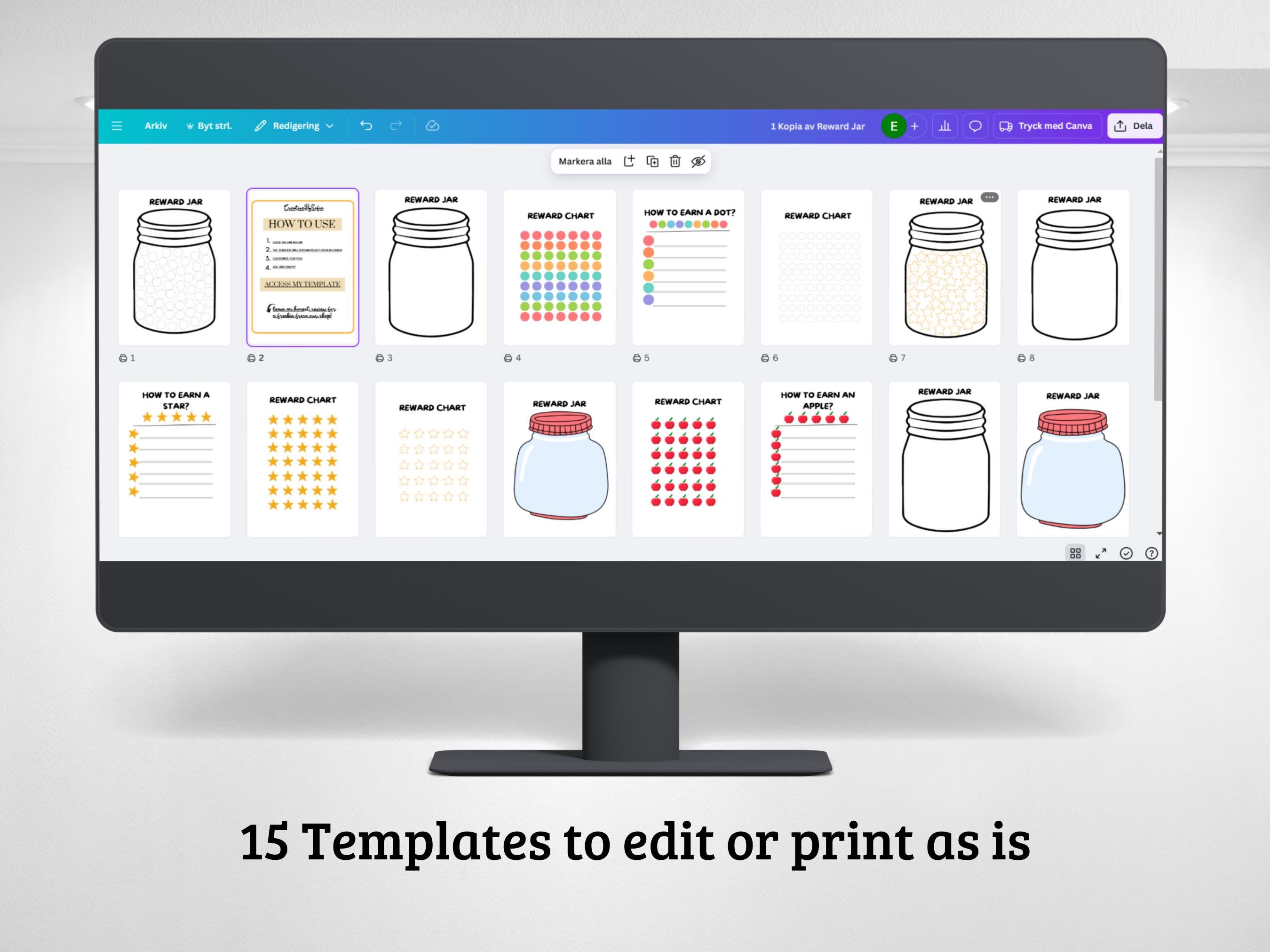 Rewards Progress Report Reward Jar | Reward Chart | Reward Tracker Template | Printable ...