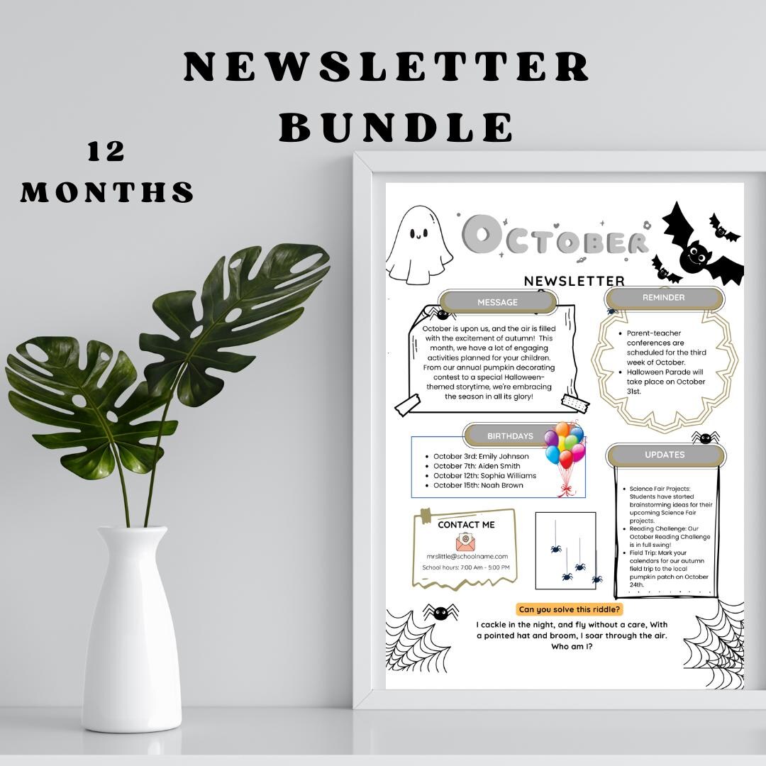 Customizable Canva Newsletter Template for Teachers and Classrooms - Etsy
