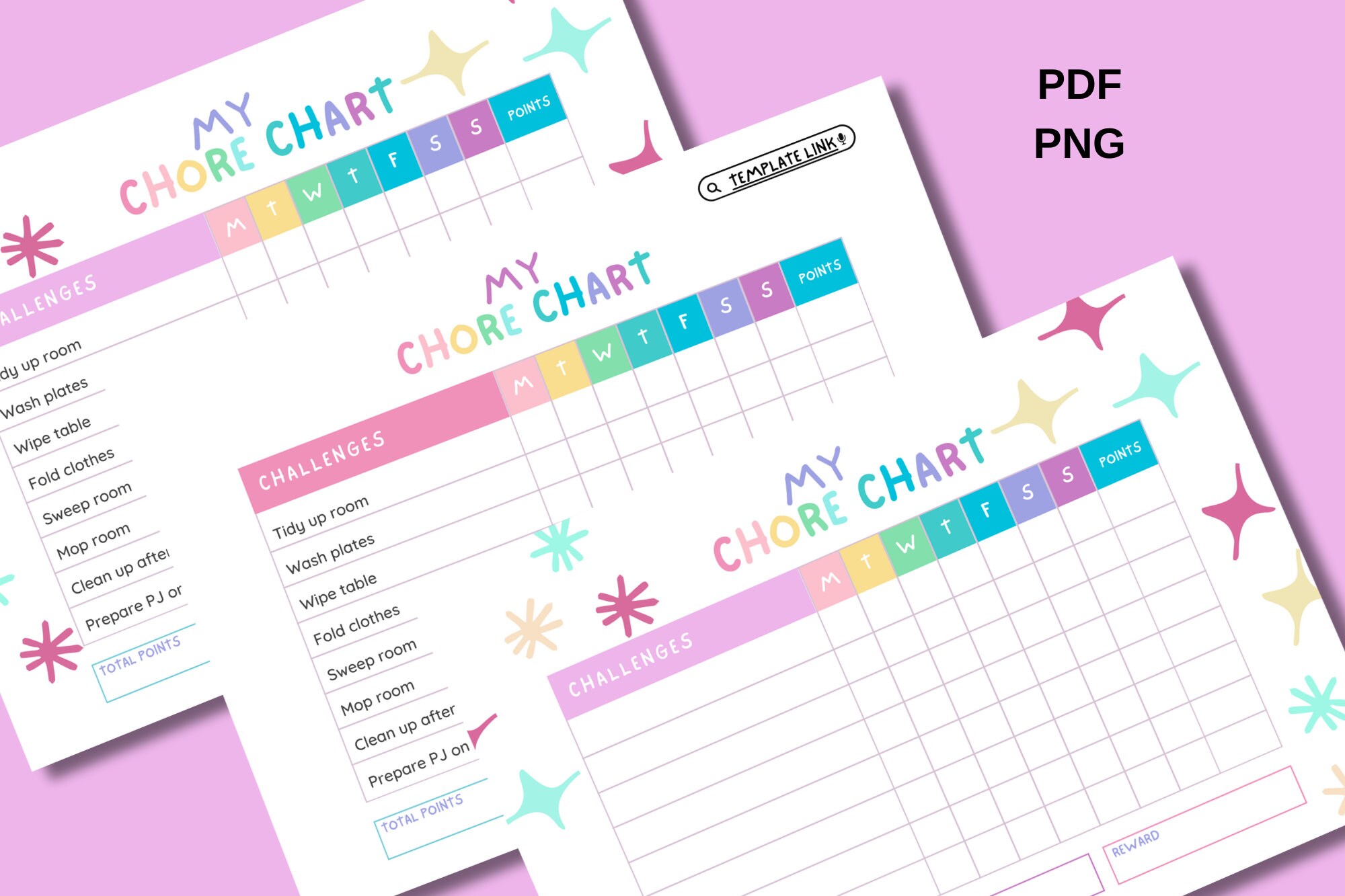 Printable Kids Responsibility Chart With Editable Chore List and ...