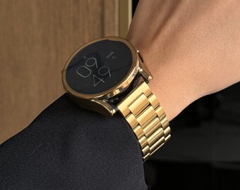 Gold Samsung Galaxy Watch Band, Galaxy Watch 6, Watch 4, Watch 5, Pro, 40mm 42mm 43 44mm 45mm 46mm 47mm, Stainless Steel Samsung Armband