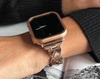 Apple Watch Band Femmes 38mm 40mm 41mm 42mm 44mm-Apple Watch Strap-iWatch Brassard- Designer Apple Watch Bracelet- Bracelet de montre en acier inoxydable