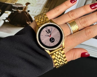 Bracelet de montre Samsung Galaxy doré, brassard de montre Samsung 6 5 4, montre classique, actif 1 2, bracelet de montre Galaxy en acier inoxydable, bracelet de montre doré
