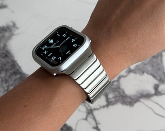 Apple Watch Band 38mm 40mm 41mm 42mm 44mm- Correa Apple Watch- Brazalete Apple Watch- Pulsera iWatch de diseñador- Banda dorada Apple Watch Mujeres Hombres