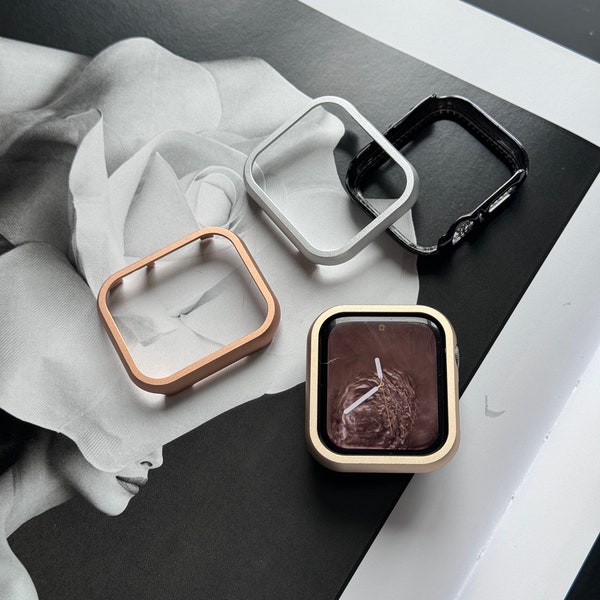 Apple Watch Case Aluminium- Apple Watch Bumper- Apple Watch Cover Silver Gold Black Rose Gold- 38 40 41 42 44 45 49 MM- Series 3 4 5 6 7 8 9