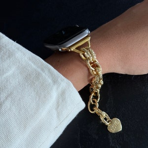 Apple Watch Band Women 40mm 41mm 42mm 44mm- Gold Apple Watch Armband- iWatch Strap- Apple Watch Bracelet- Stainless Steel Watch Band Chain