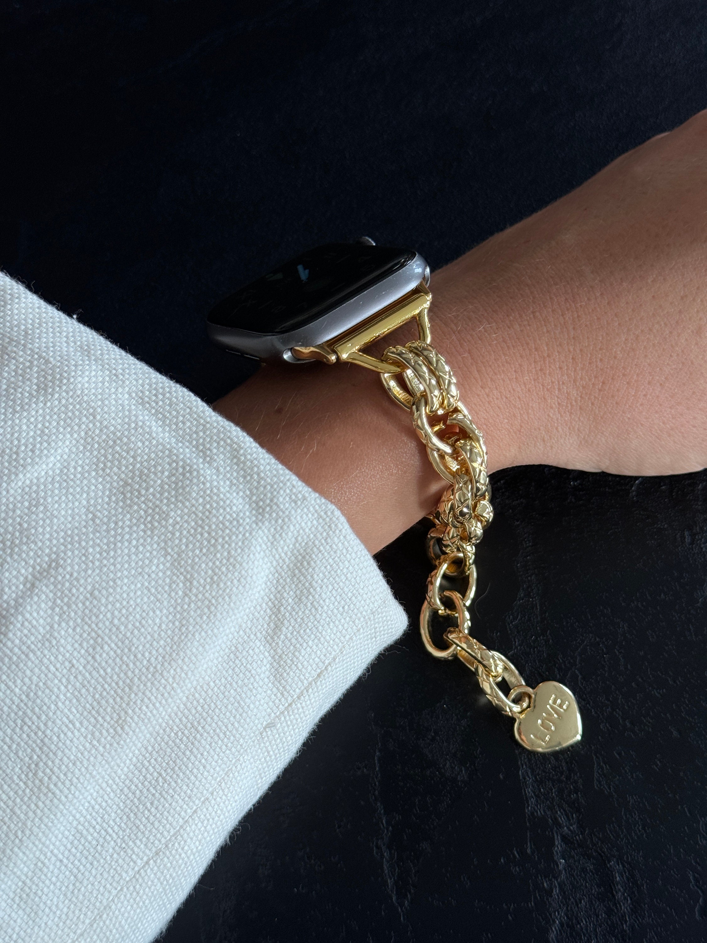 Gold Paris Apple Watch Chain Bracelet Strap ⌚ Unstrap