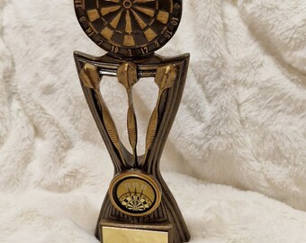 Trofeo personalizzato da bersaglio per freccette da 17,5 cm. Premio ideale, articolo da scrivania, regalo o ornamento