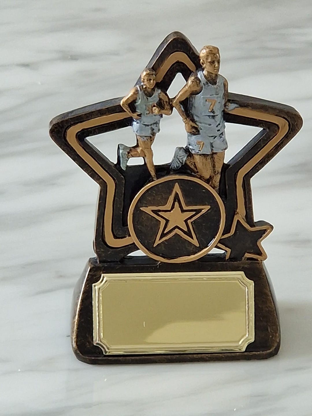 Trophy Inscriptions Running Personalised Star Running/athletic Plaque Trophy With Male and Female ...