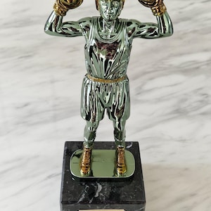 Trofeo personalizzato da 25 cm a forma di pugile. Ideale come premio/trofeo di pugilato, ornamento o regalo.