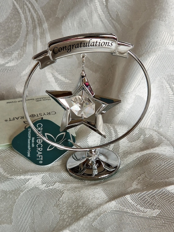 Crystocraft Congratulations Gift With a Swarovski Stone With Star