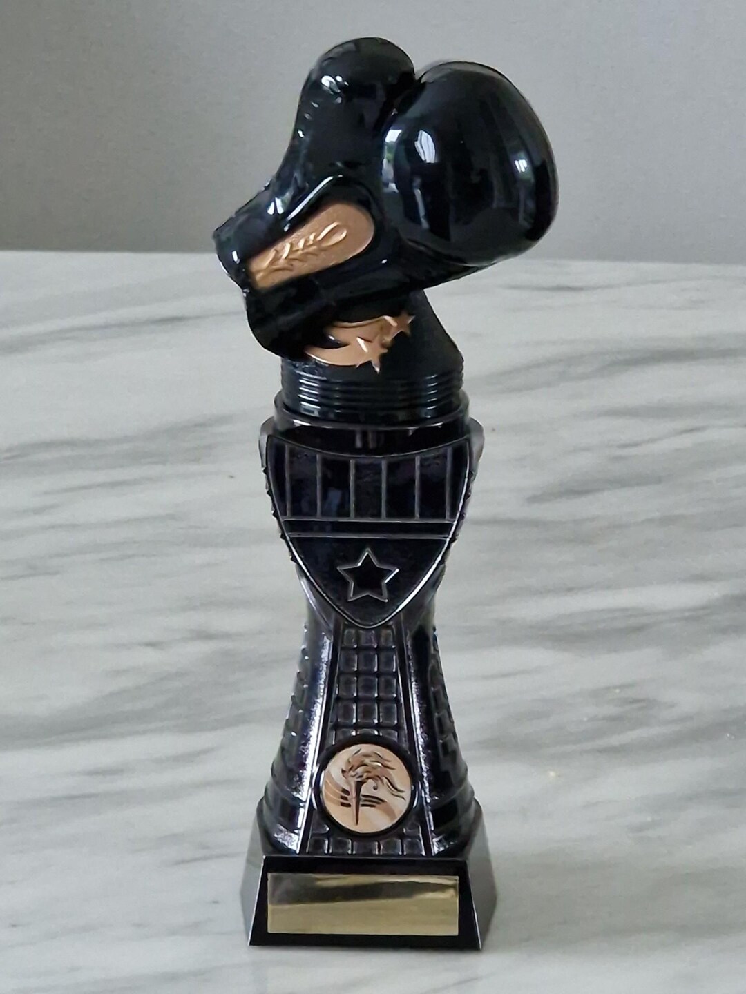 Personalized Boxing Gloves Trophy, Black and Gold Cast Resin - Etsy