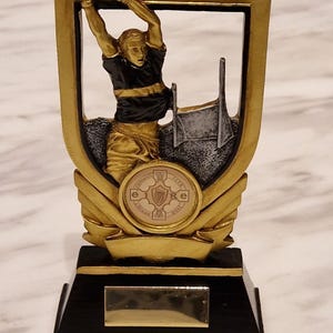 Personalised Irish Gaelic  football Plaque with GAA crest at base, Ideal prize, gift or ornament