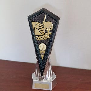 Personalised 28 cm golf trophy with metallic finish. Ideal golf trophy, ornament, or gift for a golf lover.
