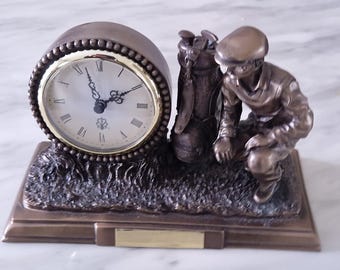 Orologio da golf personalizzato in bronzo fuso: premio/trofeo/regalo per golfista e sacca