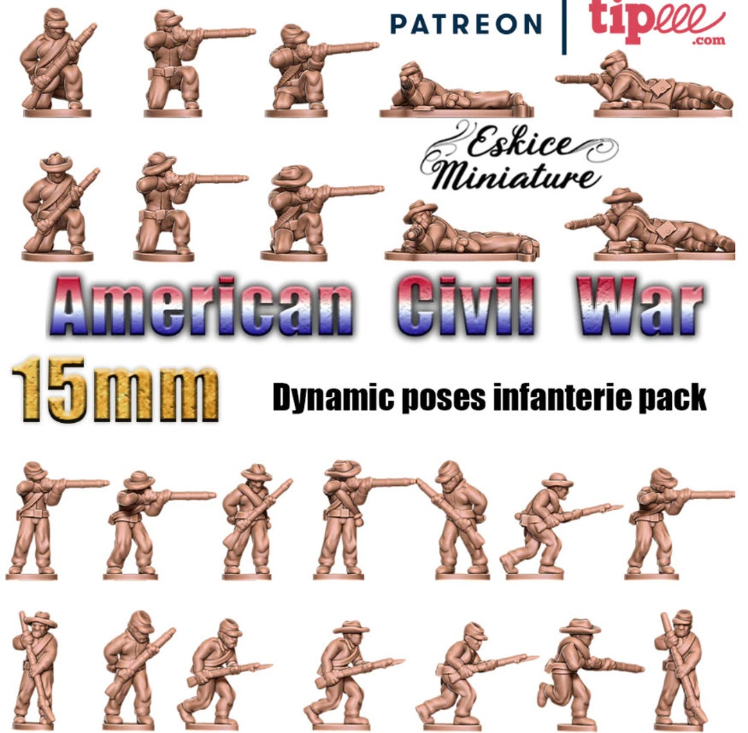 ACW Infantry in Dynamic Poses Set - Etsy