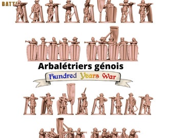 28mm Arbalétriers Génois – 8 Figs Peintes Pro – Pour Saga – Marque Perry