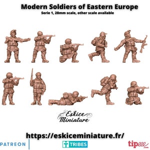 Conjunto de soldados modernos de Europa del Este