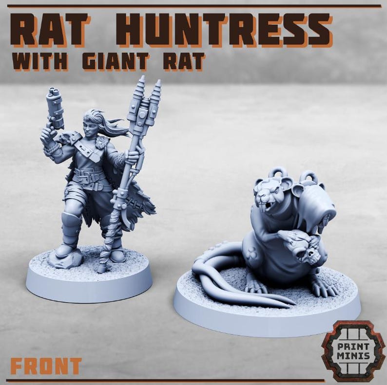 28mm Rat Huntress & Giant Rat (heroic Scale) - Etsy