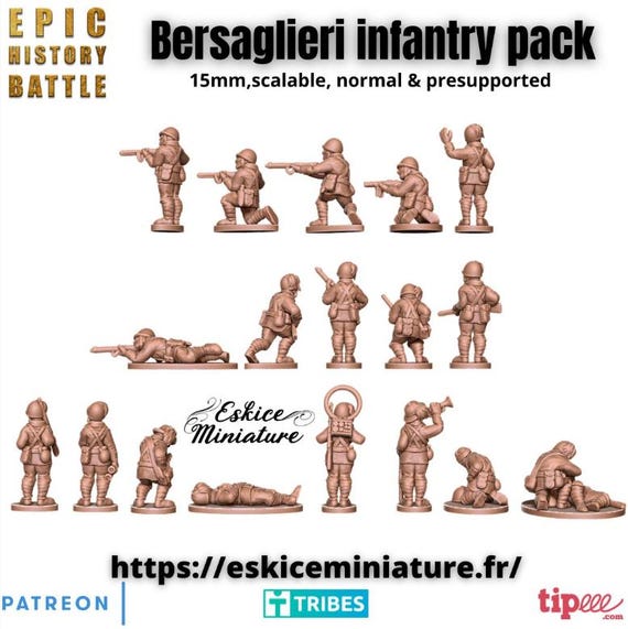 15 mm WW2 イタリア ベルサリエリ歩兵セット - Etsy 日本