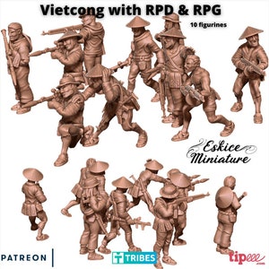 Vietnam Vietcong w/ RPDs & RPGs Set