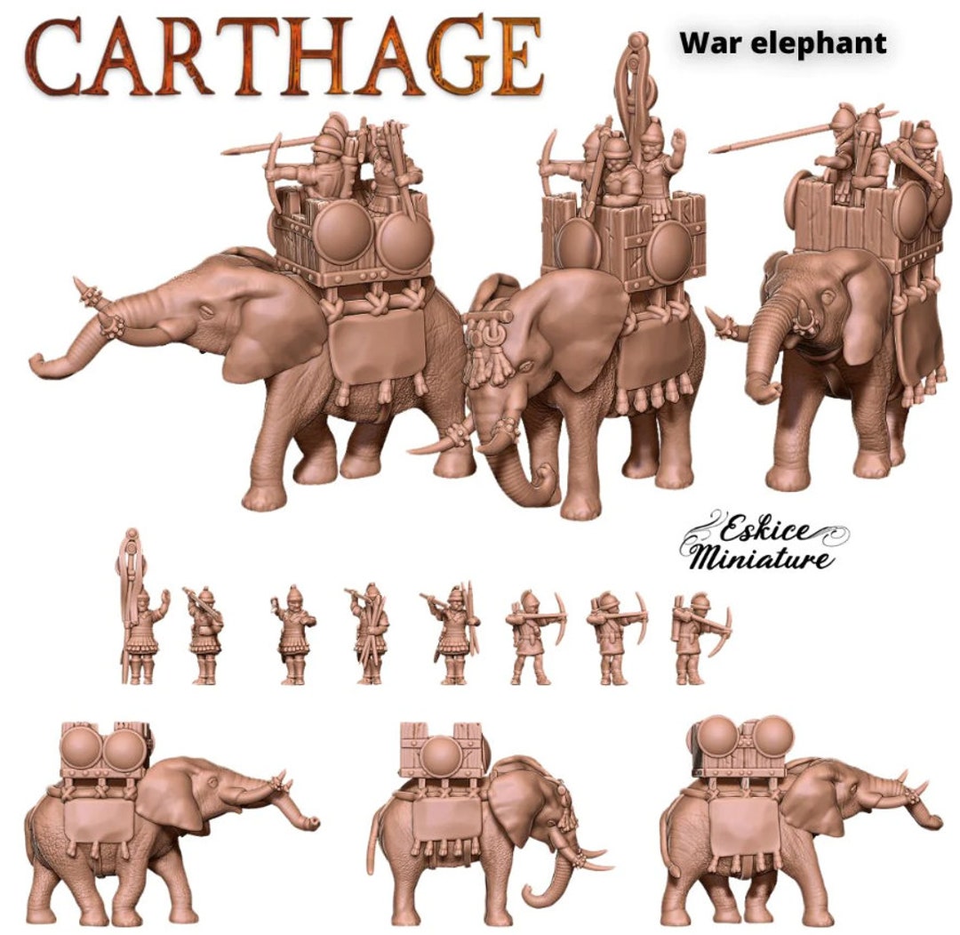 Ancient Carthaginian War Elephant Set - Etsy