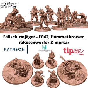 WW2 German Fallschirmjäger Raketenwerfer, Mortar, Flamethrower & FG42 Set