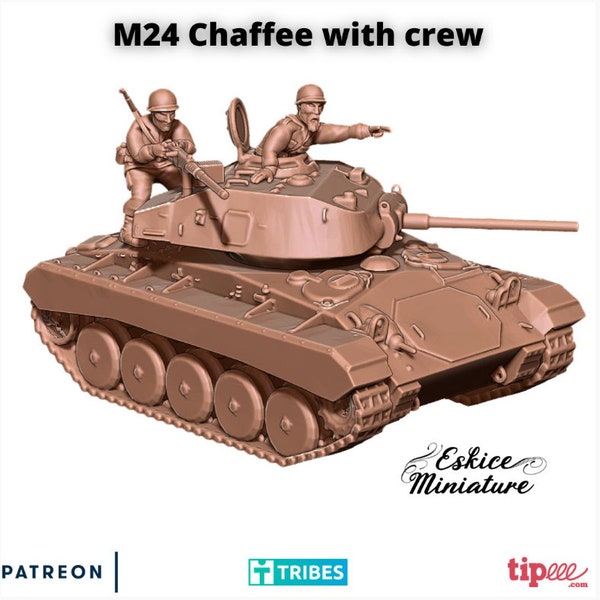 WW2 US M24 Chaffee Tank w/ Crew