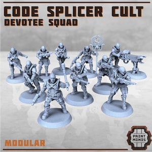 28 mm Devotee Squad - Code Splicer Cult (Heroic Scale)